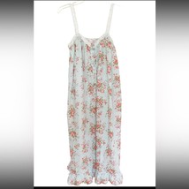 Victoria&#39;s Secret Vintage Blue Floral Sleeveless Long Nightgown Medium - £40.96 GBP