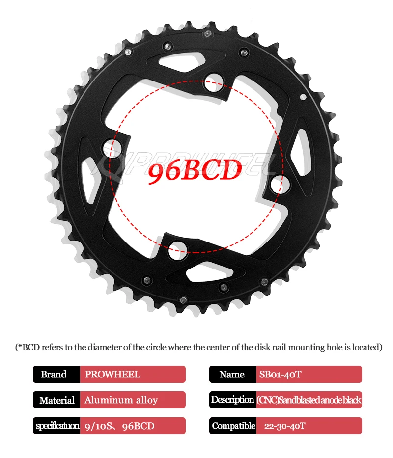 PROWHEEL MTB Chainring 64 96 104BCD Mountain Bike Chainwheel Prowheel MT... - £97.43 GBP