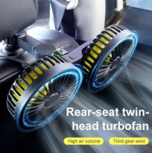USB Auto Cooling Fan Dual Head, 360 Degree 3-Speed, Rear Seat Air Car Fa... - £21.70 GBP