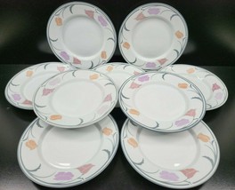 9 Dansk Belles Fleurs Gray Bread Butter Plates Set Vintage 7.25&quot; Tivoli Dish Lot - £55.13 GBP