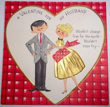 Vintage Hallmark A Valentinie For My Husband Embossed Card - $5.99