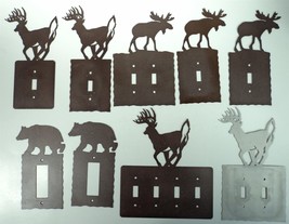 Decorative Metal Switch Plate, Wall Plate &amp; Outlet Cover Lot - Buck Moose Bear - £95.16 GBP