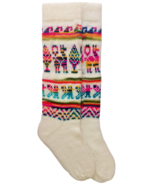 White alpaca wool socks for women. Colourful natural thermal socks. Size... - £9.80 GBP