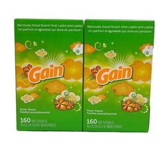 2X Gain Fabric Softener Dryer Sheets Island Fresh Scent 160 Count Each  - £29.97 GBP