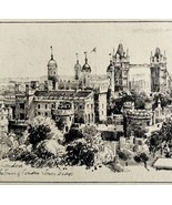 Tower Bridge Cityscape View 1901 Victorian London Print Art UK Antique D... - £39.32 GBP