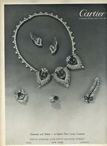 Cartier Diamonds and Rubies Superb New Creations 1950 Magazine Ad - £12.66 GBP