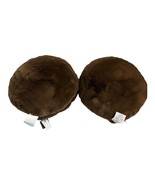 Magaschoni Home 18&quot; Round Faux Fur Throw Pillow Brown Faux Cyrstal Mink ... - $1,055.07 MXN