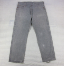 LEVI&#39;S 501 XX Men&#39;s Gray Jeans W36 L32 Button Fly 100% Cotton Classic Distressed - $20.00