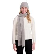 DKNY Womens Scarf Hat Set Gray Grey Cashmere 2-Piece Winter Christmas Gift - $153.37 CAD