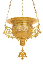 11.8&quot; Large Size Bicolor Engraved Byzantine Gold-Plated Orthodox Vigil O... - $6,041.53 MXN