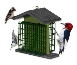 Double Suet Feeder - 4 Season All Weather Hanging 2 Seed Cake Holder Amish Usa - $69.97+