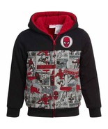Marvel Spider-Man Black Gray Red&#39; Plush Hoodie Boys Sz 3T-4T NWT - $22.25