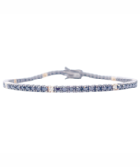 14ct Gold Black Diamond 4-Claw Tennis Bracelet 2.78ct 7 Inches &amp; 2.5 mm ... - $74,937.49 MXN