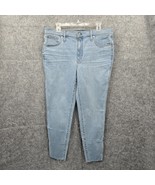 Madewell Jeans Woman Size 32x24 Blue Light Wash High Rise Cropped Raw He... - $56.09