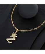 Zircon Crown Letter Pendant Necklace For Women Men - Z - £15.70 GBP