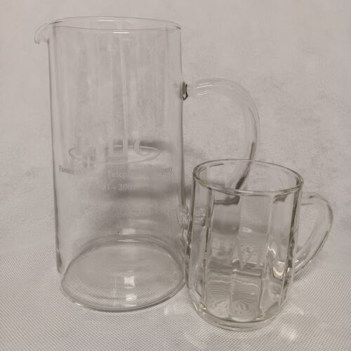 Primary image for Farmers Mutual Telephone Company Glass Pitcher & Mug Stanton Iowa