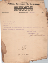 Patton Brothers Co Stephensville Signed Letter George Patton Texas TX Co... - $35.12