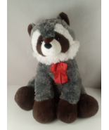 Huge Big Soft Raccoon Red Bow Plush Stuffed Animal 23&quot; Tall - $826.73 MXN