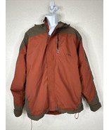 Cabela&#39;s Dry Plus Men Size LT Red/Brown Full Zip Parka Hooded Pockets - £24.77 GBP