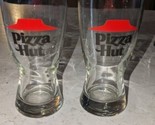 2 1970&#39;s Restaurant Logo PIZZA HUT 8oz Beer 5.5&quot; Tall Pilsner Glass  - £31.64 GBP
