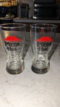 2 1970&#39;s Restaurant Logo PIZZA HUT 8oz Beer 5.5&quot; Tall Pilsner Glass  - £31.57 GBP