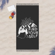 Boho Beach Cloth &quot;Find Yourself&quot; Wanderlust Nature Lover Gift Tent Campi... - $64.89