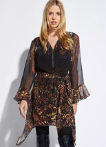 STAR by Julien Macdonald Zip Animal Hanky Hem Tunic  UK 18 PLUS Size   (fm32-9) - £23.92 GBP