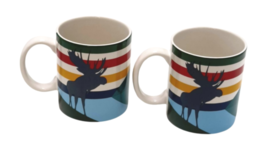 HBC Hudson Bay Moose Stripes Lot 2 Mug Ceramic Charles Pachter Baywatch ... - $38.55