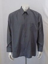 Consenso Uomo 17.5 Extra Large Gray Micro Check Pattern Long Sleeve Dress Shirt - £10.05 GBP