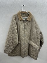 Phenom Mens Puffer Jacket Size 2X Brown Quilted Snap Up Corduroy Accents - $41.70