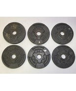 (6) Weider 2.5 lb Easy Grip Weight Plate Set Standard Hole 1" Weightlifting Vtg - $39.59