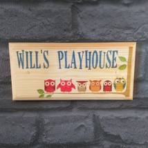 Personalised Playhouse Sign, Blue Owls Treehouse Childrens Kids Garden S... - $12.14