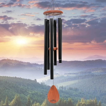 Wind Chimes for outside Large - 38&quot; Black Heavy Duty Outdoor Chimes Porc... - £40.97 GBP
