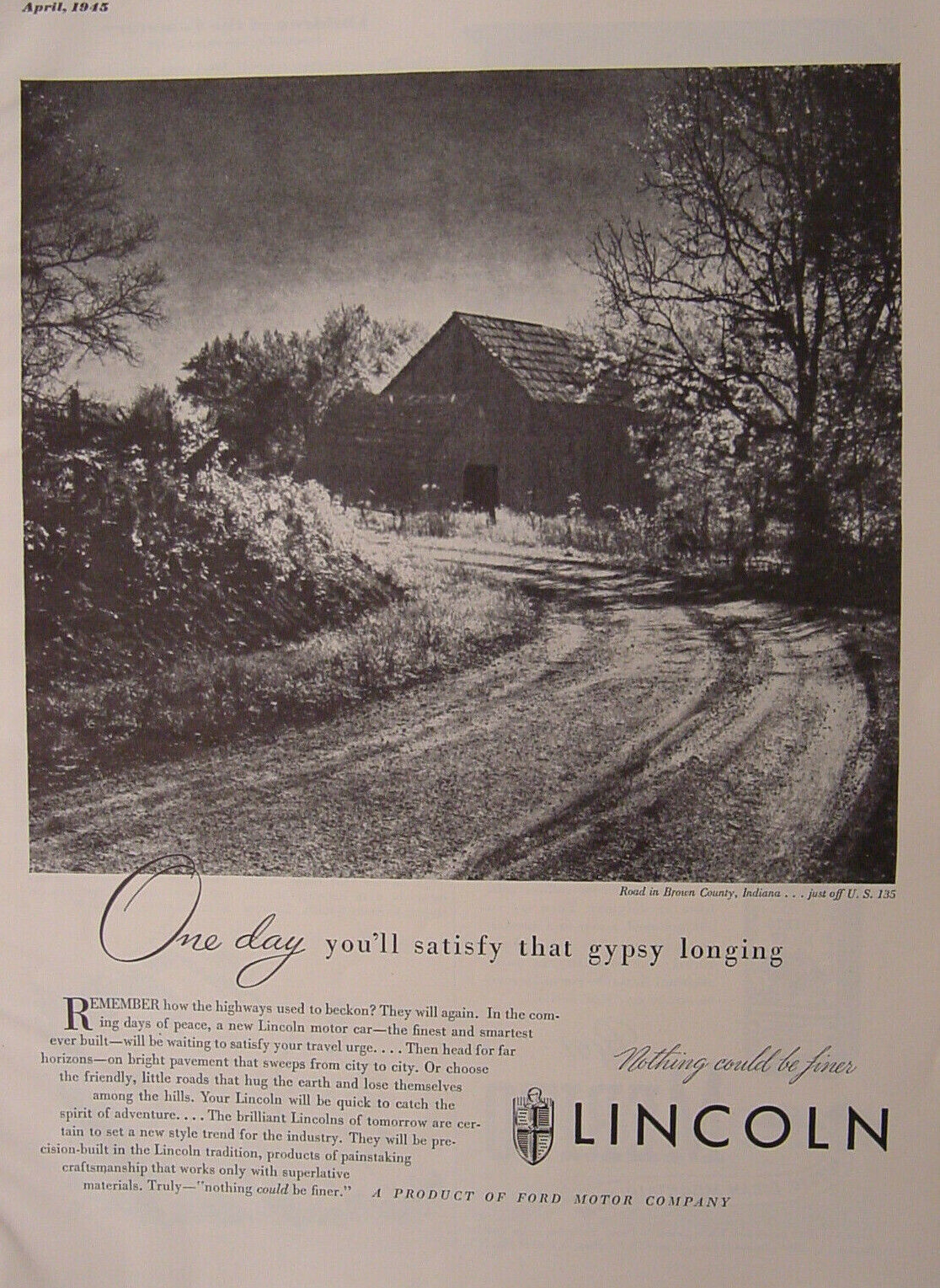 1945 Esquire Original Advertisement WWII Era LINCOLN Automobiles - $6.48