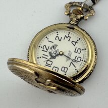Vintage Watch-it Pocket Quartz Watch Men Gold Tone Half Hunter Eagle New... - $23.74