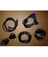 8HH65 ASSORTED CABLES: (2) PC POWER CABLES, (1) 15 PIN MONITOR, (1) HDMI... - £9.09 GBP