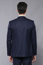 Men 3pc European Vested Suit WESSI J.VALINTIN Extra Slim Fit JV23 Navy Striped image 6