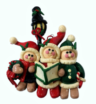 Vintage Christmas Gingerbread Carolers Resin Ornament 4.5&quot; inches RARE Xmas - $39.95