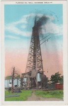 Shawnee Oklahoma OK Postcard Flowing Oil Well Unused Kropp - £2.35 GBP