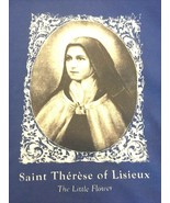 St Therese of Lisieux Sweatshirt Womens M Blue Little Flower Hoodie Cath... - £22.40 GBP