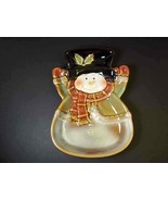 Glazed pottery Snowman nut candy dish Gibson Brown earth tones - €7,73 EUR