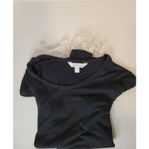 Charming Charlie Black with Lace Shirt-Small (S) - £9.34 GBP