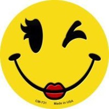 Girl Wink Smile Novelty Metal Mini Circle Magnet CM-731 - $12.95