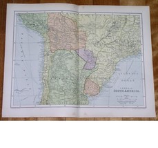 1912 Antique Map Of Northern Argentina Chile Bolivia / South America - £13.59 GBP