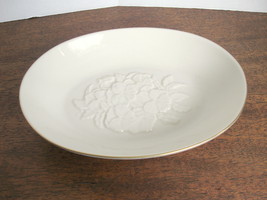 Vintage Lenox Oval Serving Dish with Gold Trim and Embossed Floral Design - USA - £12.82 GBP