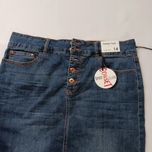 !iT Tatiana Women's Size 14 Blue Jean Skirt Tummy Tuck Stretch Corset Denim image 13