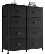 Flamaker Dresser for Bedroom with 8 Drawers, Wide Chest of Drawers Black - £74.20 GBP