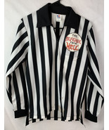 Vintage Cliff Keen Referee Shirt Black White Stripe Long Sleeve Small 80... - £30.48 GBP