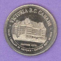 1978 Victoria British Columbia Municipal Trade Token or Dollar Empress Hotel Ni - £3.95 GBP