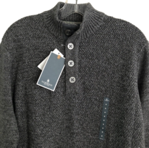 GH Bass &amp; Co Marled Knit Henley Pullover Sweater Size M Dark Shadow Grey... - $25.00